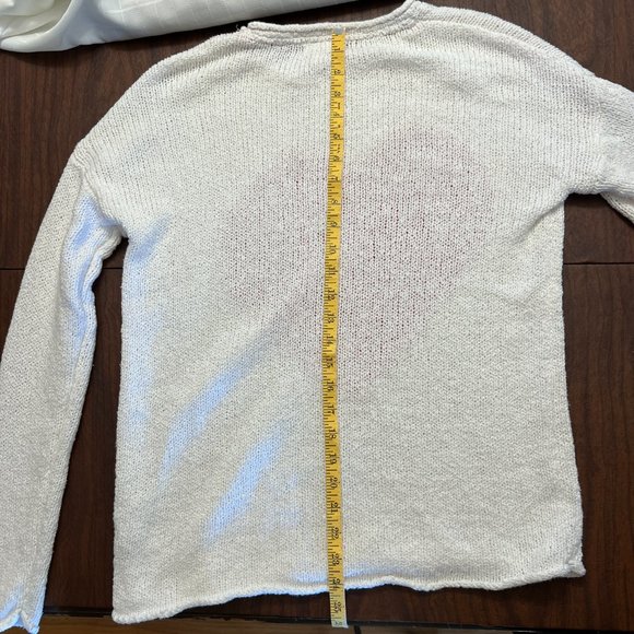 Christian Siriano cotton heart long-sleeve sweater womens size L - Picture 7 of 8